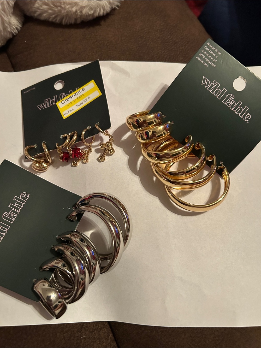 wild fable Mixed Gold and Silver Hoop Earring Set
